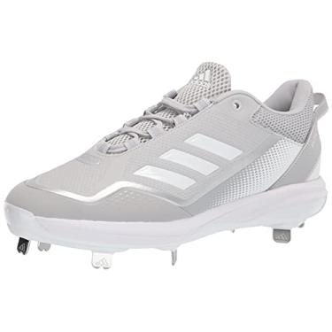 Imagem de adidas Tênis de beisebol masculino Icon 7 Cleats, Branco/cinza claro/prata metálico, 46