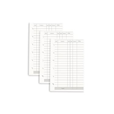 Imagem de Refil de papel A7 Finance Plan, pacote com 3, inserções para fichário, 6 furos, refil de papel de enchimento perfurado, 135 folhas/270 páginas, recarregável