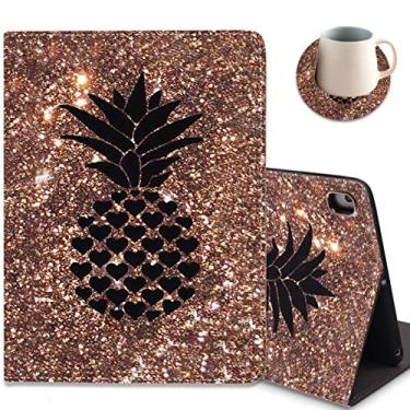 Imagem de Aierhe Capa para iPad 9,7 polegadas 20182017, Pro 9,7, iPad Air 2, capa para iPad Air, ultrafina, capa de borracha macia leve com WakeSleep automático para iPad 5ª geração, abacaxi, preta