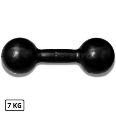 Imagem de Halter Redondo Bola Emborrachado 7 Kg Preto - SEPO