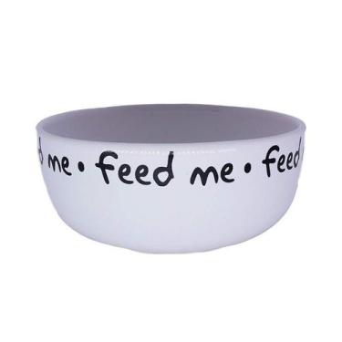 Imagem de Comedouro Pet Injet Cerâmica Feed Me Cinza para Cães - 390ml