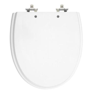 Imagem de Assento Sanitário Eros Branco Tampa para Vaso Incepa de Madeira Laquea