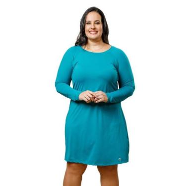 Imagem de Vestido Saída de Praia Proteção Solar Manga Longa Moda Praia Evangélic