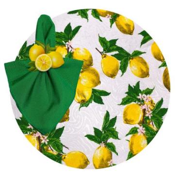 Imagem de Kit Mesa Posta Sousplat Completo com Guardanapos e Pg Limão Siciliano 