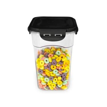 Imagem de Kit 2 Pote Hermético Acrílico Tampa com Trava Quadrado Porta Mantiment