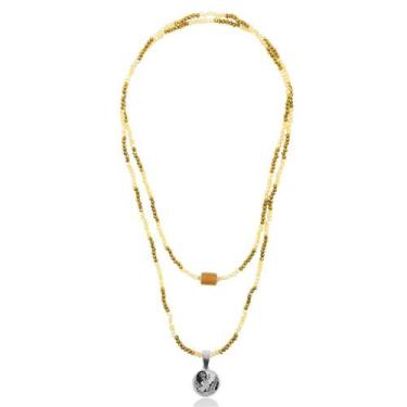 Imagem de Guia de Proteção Oxum Dourada Mini Cristais - Balaio de Santo