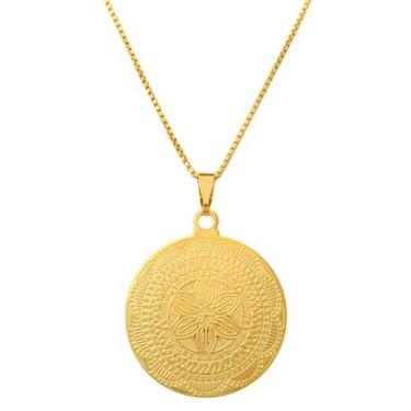 Imagem de Corrente e Pingente Mandala Flor Banhado a Ouro 18k - Dinis Joias