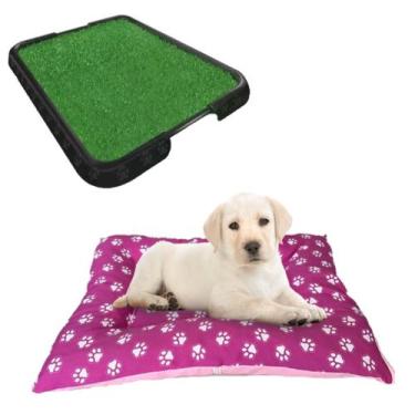 Imagem de Caminha Para Pet Lavável Rosa Pequeno + Tapete Higiênico Pet - SB