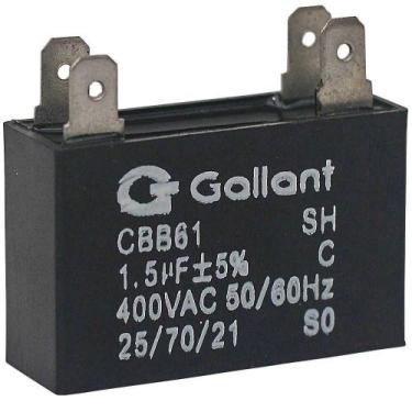 Imagem de Capacitor CBB61 Gallant 1.5MF +-5% 400VAC GCP15S00A-PT400