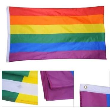 Imagem de Bandeira Lgbt Arco Iris 145X100cm Dupla Face Oficial - GRÁFICA PICA PA