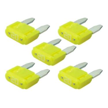 Imagem de Kit Com 5 Fusíveis Lâmina Mini Universal Amarelo 20a Fs7020 - Ford