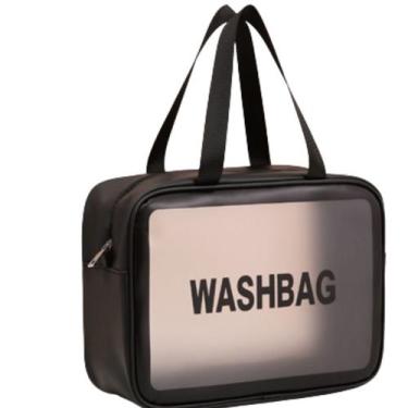 Imagem de Necessaire Feminina Transparente Grande Impermeável - Alwy, Preto