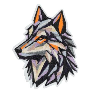 Imagem de Atensils Patch de ferro com lobo, passe a ferro ou costurado, perfeito para mochilas, jeans, jaquetas, chapéus e roupas, lindos apliques bordados engraçados e legais