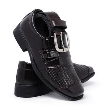 Imagem de Sapato Social Masculino Infantil Kit Com Cinto Moderno 444-Masculino