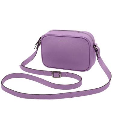 Imagem de Bolsa de Couro Mariart Mini Jeri, Violeta