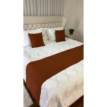 Imagem de Kit Peseira Manta Tricot Sala Cama Queen Sofá 230x60cm Veneza + 2 capa