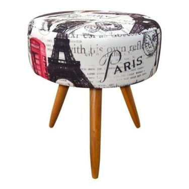 Imagem de Puff Redondo Suede Paris Vermelho - JBF Poltronas