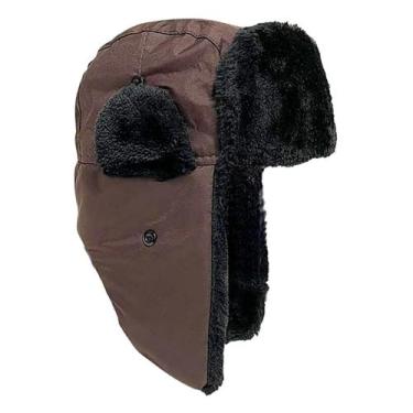 Imagem de Touca Ushanka Marrom Gorro Chaves Russa Aviador Frio Lã Proteção Orelh
