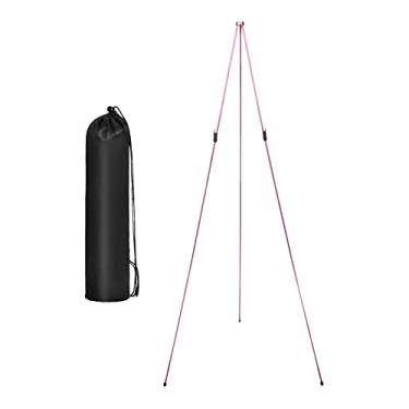 Imagem de Dynwave Cavalete Tripé Display Cavalete Dobrável Portátil Liga de Alumínio Arte Desenho Cavaletes Pintura Arte Cavalete para Exibição de Casamento Home, ROSA