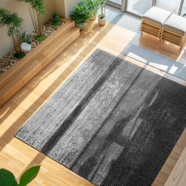 Imagem de Tapete Sisal Sintético Decorativo para Sala e Quarto, 150x200 cm (Grafite)