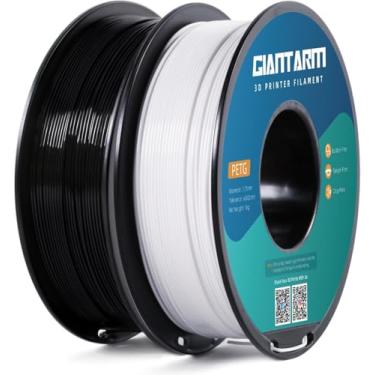Imagem de GIANTARM Filamento petg 1,75, filamento para impressora 3D 2kg, resistência aprimorada, precisão dimensional +/-0,02 mm, embalagem a vácuo (preto + branco)