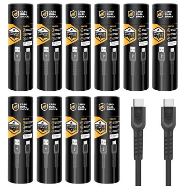 Imagem de Cabo Dual Shock Tipo C / Type C - Preto - 1,2 m - no Atacado - Caixa Fechada 10 Unidades - Gshield