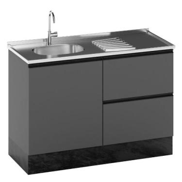 Imagem de Balcão Para Pia Etna 120 cm 1 Porta Grafite Poliman