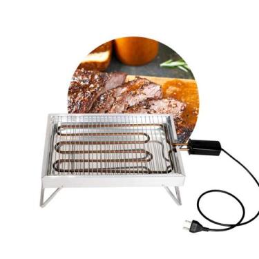 Imagem de Churrasqueira Elétrica de Mesa Rizzogrill 1 Gourmet Antifumaça e Bande