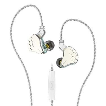Imagem de Fone de ouvido intra-auricular KBEAR Lark 1BA+1DD, HiFi Bass intra-auricular, fones de ouvido com fio IEM, fones de ouvido estéreo HiFi com cancelamento de ruído com cabo de 2 pinos de 0,75 mm (com microfone, verde)