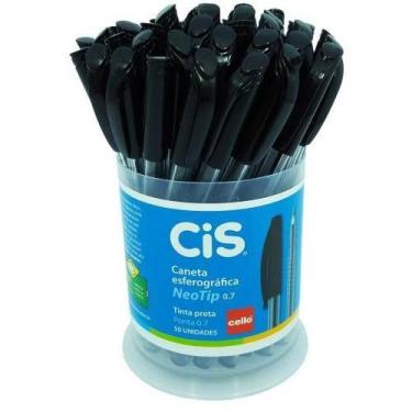 Imagem de Caneta Esferográfica Neotip Cis Azul 0.7 Mm 50 Unidades, Preto