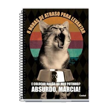 Imagem de Caderno Universitário Escolar Grande Vida de Pet Coleção 2025 1 Matéria 80 Folhas -Meme Brasileiro (Comida Márcia)