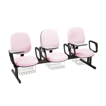 Imagem de Cadeira em longarina para Escolas Linha Uno Rosa