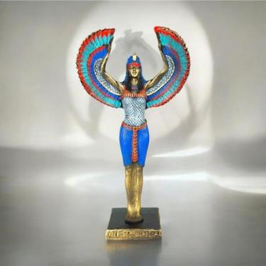 Imagem de Estatua Deusa Egipcia Isis Rainha Mãe Antigo Egito Estatueta em Resina