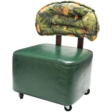 Imagem de EHERDM Banco de rodinhas com encosto, cadeira de piso resistente, com rodas, sofá de baixa altura para escritório, casa, quarto, sala de estar, verde