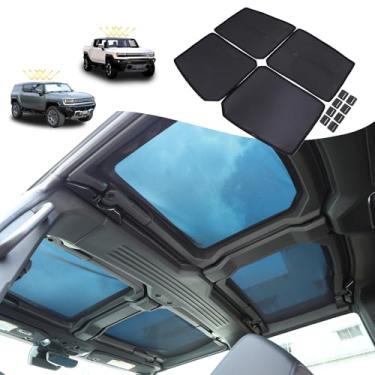 Imagem de Para-sol de teto para acessórios Hummer EV não cedem 4 viseira de vidro proteção solar de teto solar isolamento térmico tampa de janela superior bloqueio UV para captador Hummer EV SUV 2024 2025+