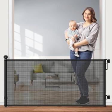 Imagem de Petstars Portão Retrátil Para Bebês Petstars, Portão De Malha Para Cães Ou Portão De Malha Para Bebês, 149 Cm De Largura E 84 Cm De Altura, Portão De Segurança Para Crianças Ou Animais De Estimação