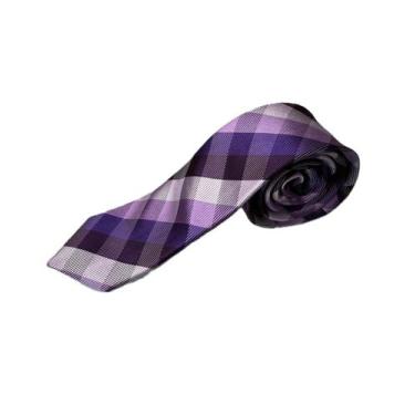Imagem de Gravata Social Slim Xadrez Varias Cores - Yunity, Roxo