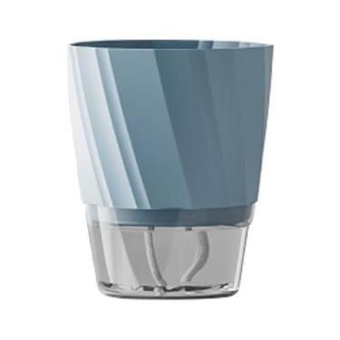 Imagem de CUAJHNPX Vaso de flores automático com absorção de água para pessoas preguiçosas, cultivo de água visível transparente, 3 peças em cada, recipiente de plástico espesso (azul, grande)