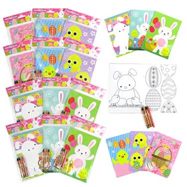 Imagem de Livros de colorir de Páscoa com giz de cera, conjunto com 12