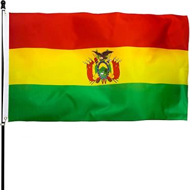 Imagem de DANF Bandeira da Bolívia 9,5 x 1,5 m de poliéster grosso, resistente ao desbotamento, ilhós de latão, cabeçalho de lona, bandeiras nacionais bolivianas de dupla face 9,5 x 1,5 m