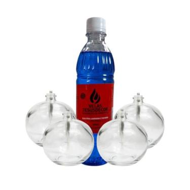 Imagem de 4 Lamparinas 100ml Romântica Fluido 500ml Massagem Clínica - Velas Jes