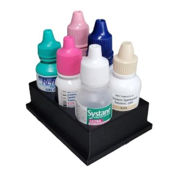 Imagem de Znet3D Organizador e armazenamento de frascos de colírio – Suporte de 6 compartimentos (preto)