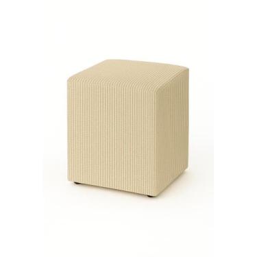Imagem de Puff Quadrado Decorativo Bege Mescla Best Mobília