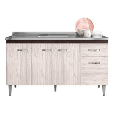 Imagem de Balcão Gabinete Multiuso Gabriela Catsanho Avelã 150cm - Ajl Móveis