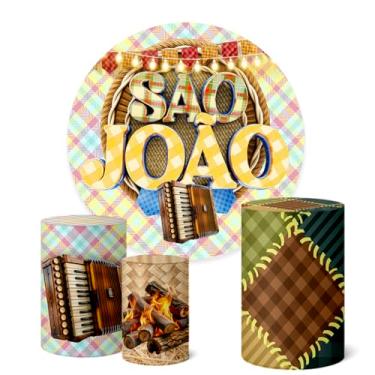 Imagem de Trio Capas Cilindro + Painel Sublimado Festa Junina (K1FJN061)