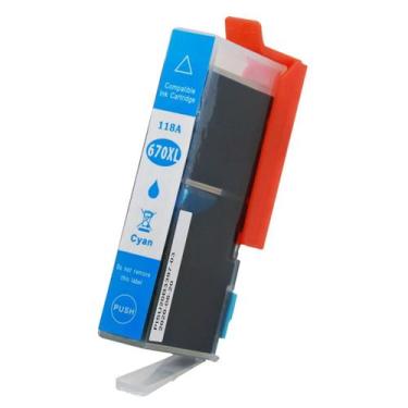 Imagem de Cartucho de Tinta Ciano Compatível com HP 670xl 670 CZ118AB para 3525 