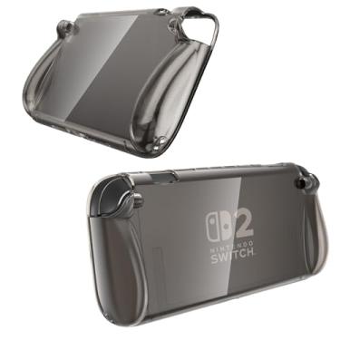 Imagem de TERIOS Capa transparente compatível com Nintendo Switch OLED, capa protetora rígida para PC para Nintendo Switch OLED e Joy Con, forte e durável, não é fácil de cair (preto)