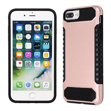 Imagem de Cube Apple iPhone 8 Plus/7 Plus/6s Plus/6 Plus, Rose Gold Cover With Black Textured TPU Skin and Side Grip