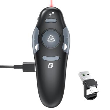 Imagem de PPTSLID [2 Em 1 Usb C + Recarregável] Clickers De Apresentação, Controle Remoto Sem Fio Do Apresentador Do Powerpoint Clicker, Controle Remoto Avançado De Apresentação De Slides Ppt Slideshow Usb Cl