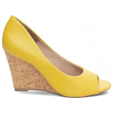 Imagem de Anabela Plataforma Cunha Sandalia Feminina Amarelo AVS 105G (Amarela, BR, Adulto, Numérico, 36)